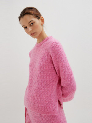 现货EENK马海毛针织上衣套头毛衣