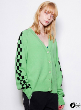 现货|官方代理 LOCLE gridxbill 宣美同款 绿色针织开衫 18BA01