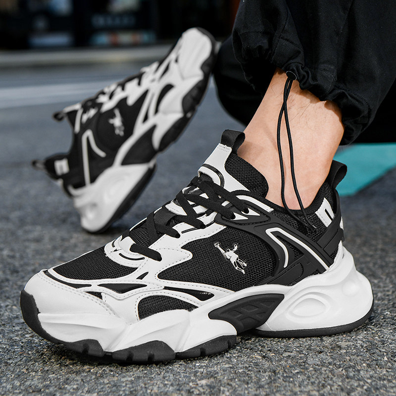 春夏网面运动鞋男透气跑步鞋47码大码男鞋厚底增高青少年休闲鞋男
