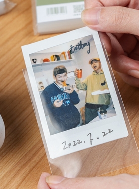 聚册拍立得mini卡膜3寸小卡平口高透保护套20丝透明覆膜不划卡