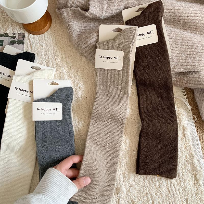 辣妹时尚单品袜子女欧美堆堆袜长筒羊绒大腿袜双针抽条显瘦过膝袜