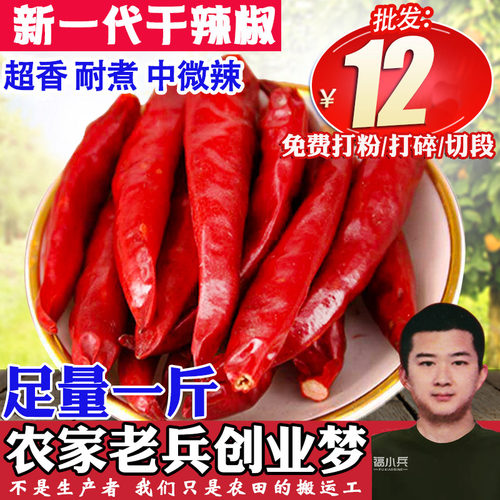 干辣椒500g自种小辣椒朝天椒子弹头河南新一代干红辣椒微辣超香粉
