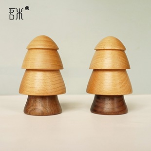 北欧风格实木小树牙签筒创意个性牙签盒制家用牙签罐创意酒店饭店