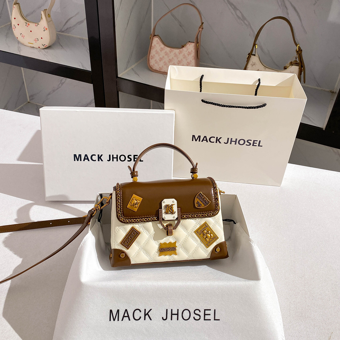 MACKJHOSEL复古小众徽章小方包