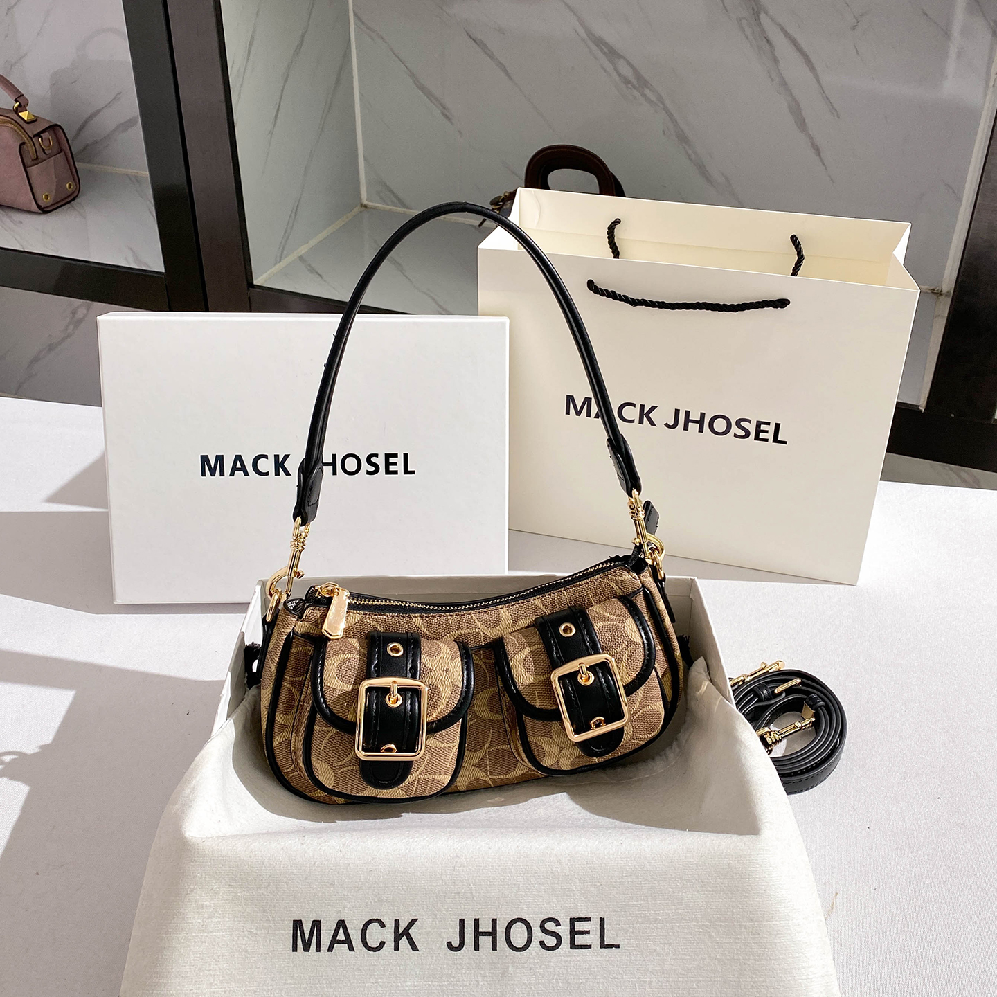 MACKJHOSEL机车法棍包包女士