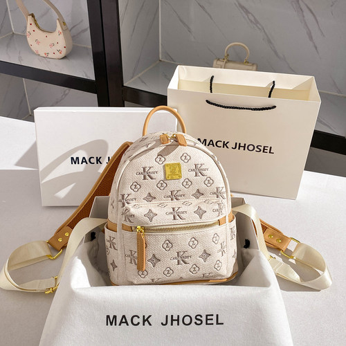 MACKJHOSEL小众撞色刺绣双肩包