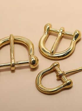 黄铜皮带马蹄针扣手工皮带扣裤带扣新款纯铜皮带扣