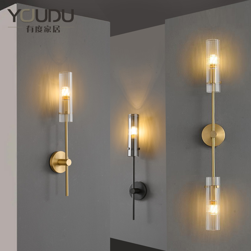 有度客厅卧室后现代轻奢全铜壁灯