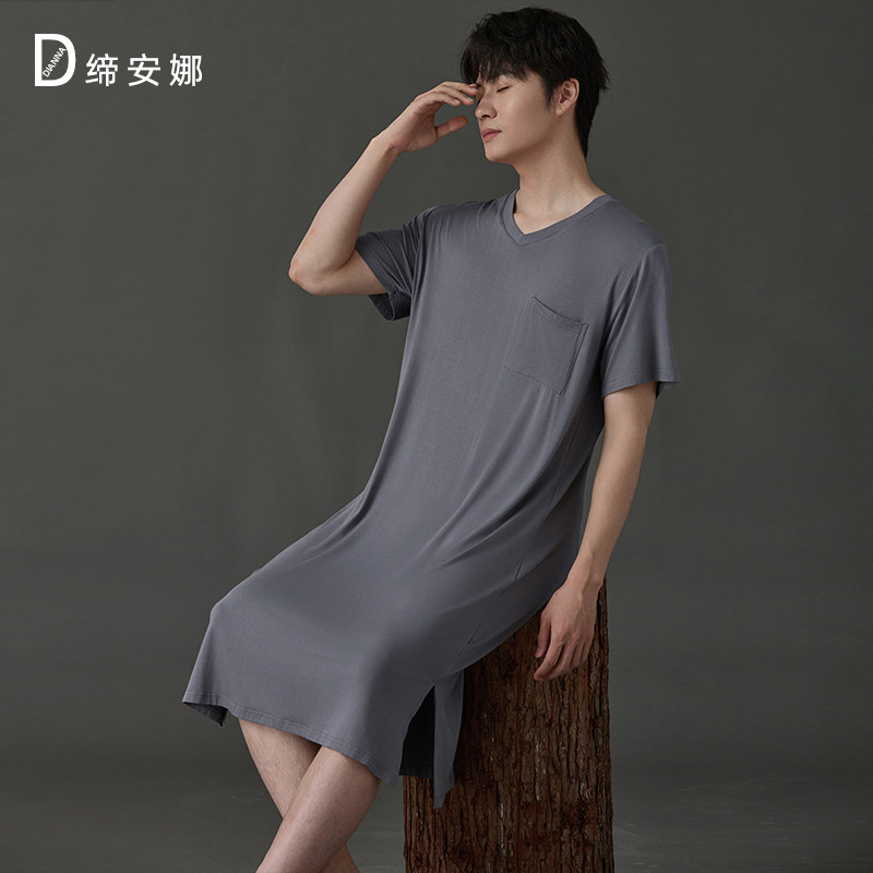 睡衣夏季男士莫代尔薄款睡裙睡袍浴袍中长版宽松家居服2025新款,女士内衣/男士内衣/家居服,睡袍/浴袍,淘宝优惠券,粉丝福利购,淘宝优惠卷