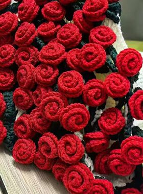 花束毯子手工diy钩针编织铃兰花毯子自织5股精梳棉材料包钩织毛毯