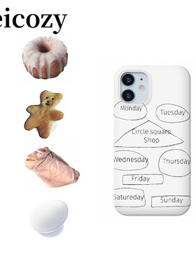 现货Circle Square星期手机壳fever同款oneweek小熊甜甜圈支架