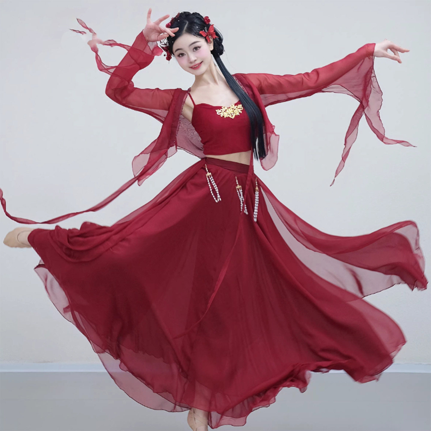 古典舞蹈服仙气飘飘练功服中国舞古典舞服