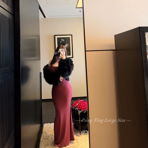 大码女装卡戴珊裙高弹连衣裙