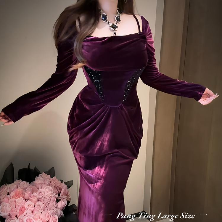 现货「鎏光夜色」丝绒连衣裙