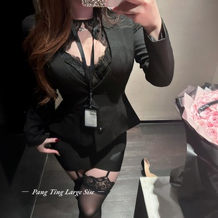 胖婷大码 定制微胖mm「人间赫本」穆勒风高级辣妹收腰显瘦春秋西服