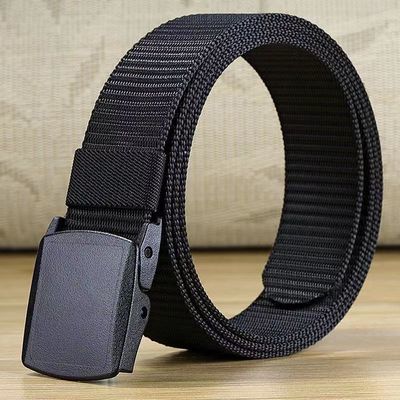 无金属防过敏防金属过敏男士腰带帆布塑料扣头无铁无磁皮带男