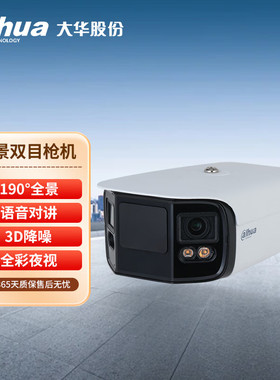 大华双目广角摄像头400万全景poe供电全彩监控 4449-A180-E2-AST