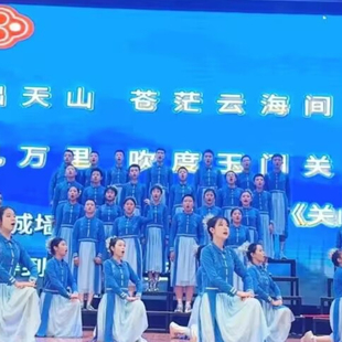 中小学生爱国诗歌五星耀东方朗诵服儿童中华少年扇子舞汉服合唱服