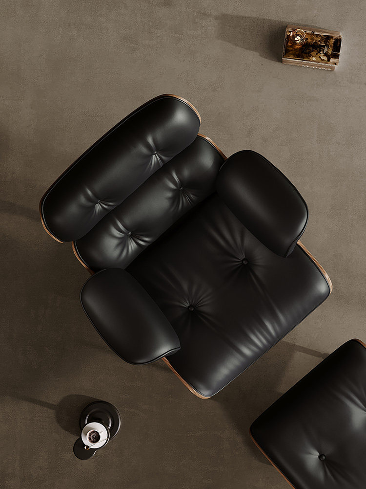Eames Lounge Chair: Italian Leather & 360 Swivel Base - Taobao product photo 5