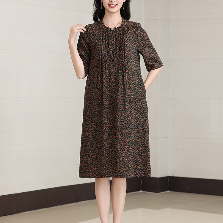 秋季真丝香云纱碎花连衣裙女桑蚕丝2025新款高端气质早秋宽松裙子