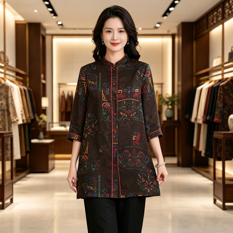 香云纱真丝衬衫女高级感轻奢减龄洋气2026新款桑蚕丝衬衣女款爆款