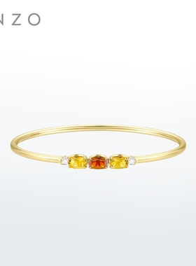 ENZO「丛林系列」18K金黄晶钻石手镯女EZV8930新年礼物