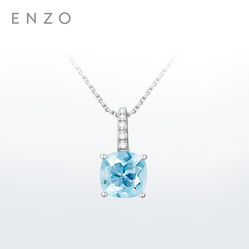ENZO18K金海蓝宝钻石吊坠