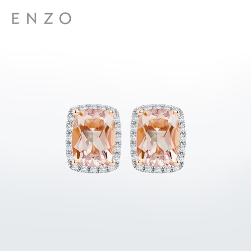 ENZO18K金摩根石钻石耳钉