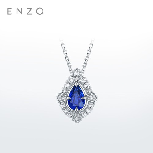 enzo18K金蓝宝石钻石项链