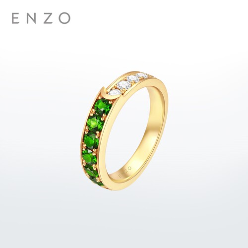ENZO18K金透辉石钻石戒指