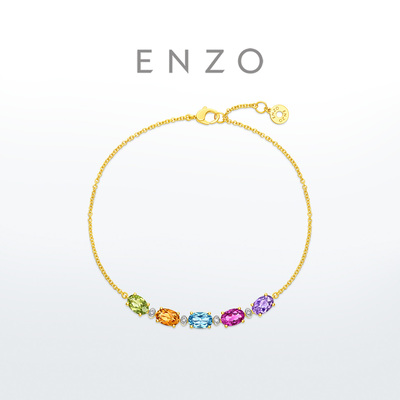 ENZO18K金多彩宝石钻石手链
