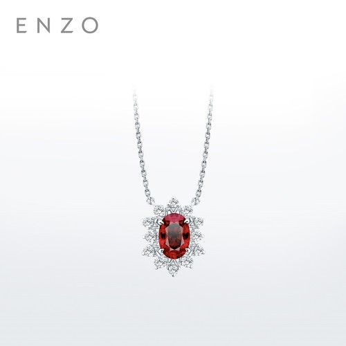 ENZO18K金红宝石钻石项链