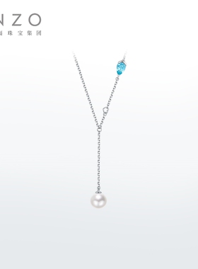 ENZO流光18K金海水珍珠托帕石项链女EZT512新年礼物