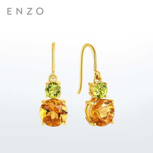 enzo18K金黄晶橄榄石耳环
