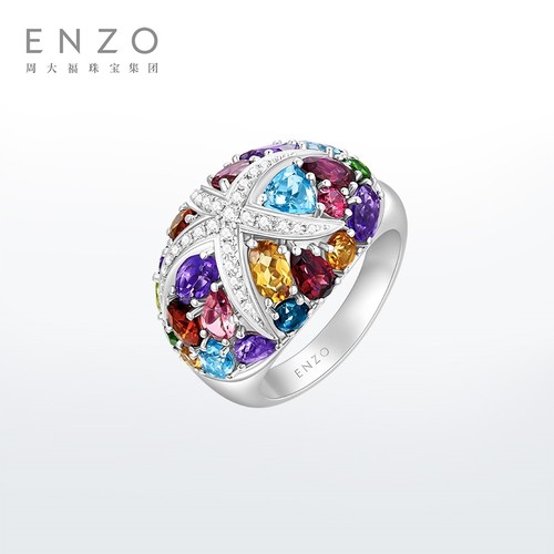 enzo18K金多彩宝石戒指