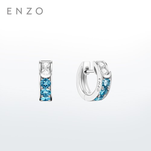 enzo18K金托帕石钻石耳环