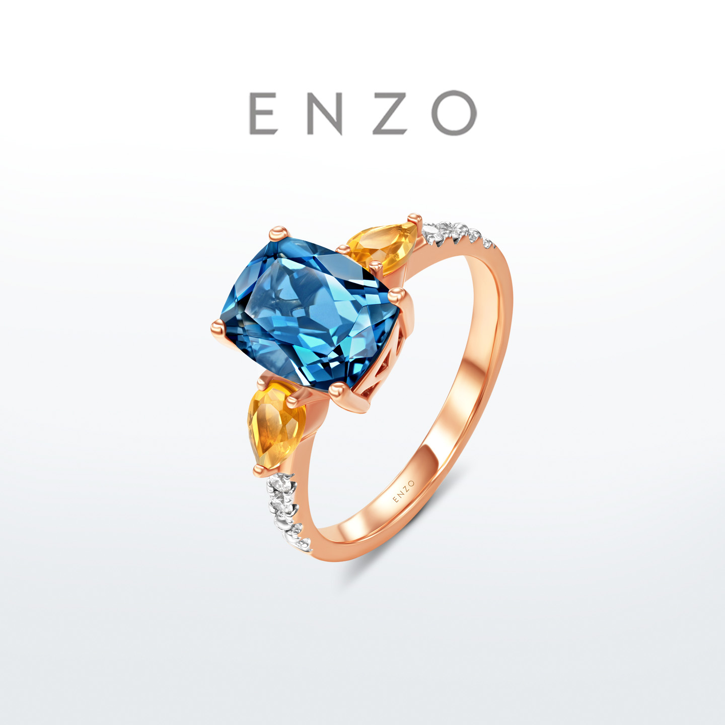 ENZO18K金托帕石黄晶戒指