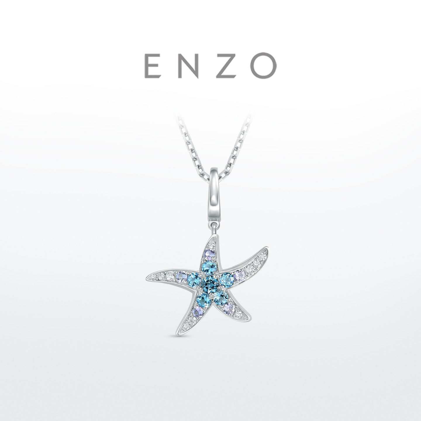 ENZO18K金多彩宝石钻石吊坠