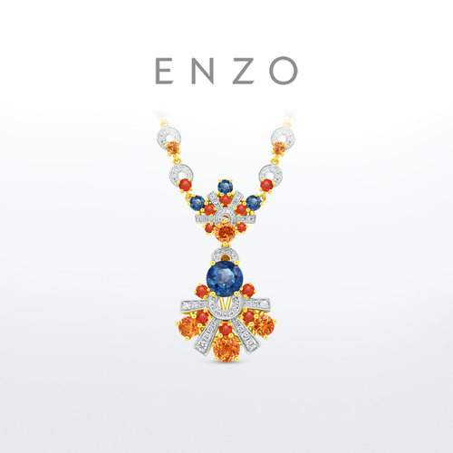 ENZO18K金多彩宝石钻石项链