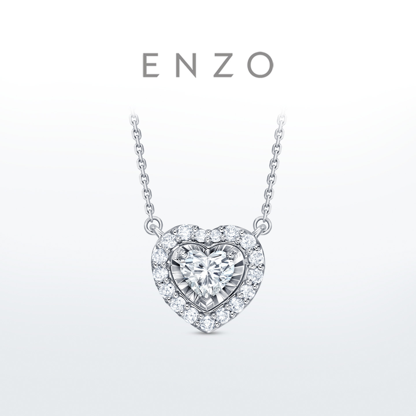 ENZO18K金爱心钻石项链