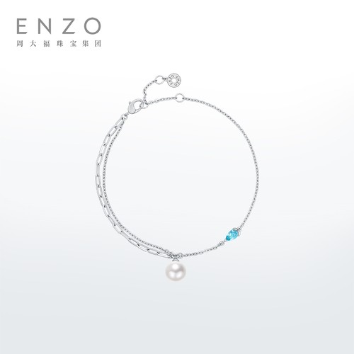 ENZO18K金海水珍珠托帕石手链
