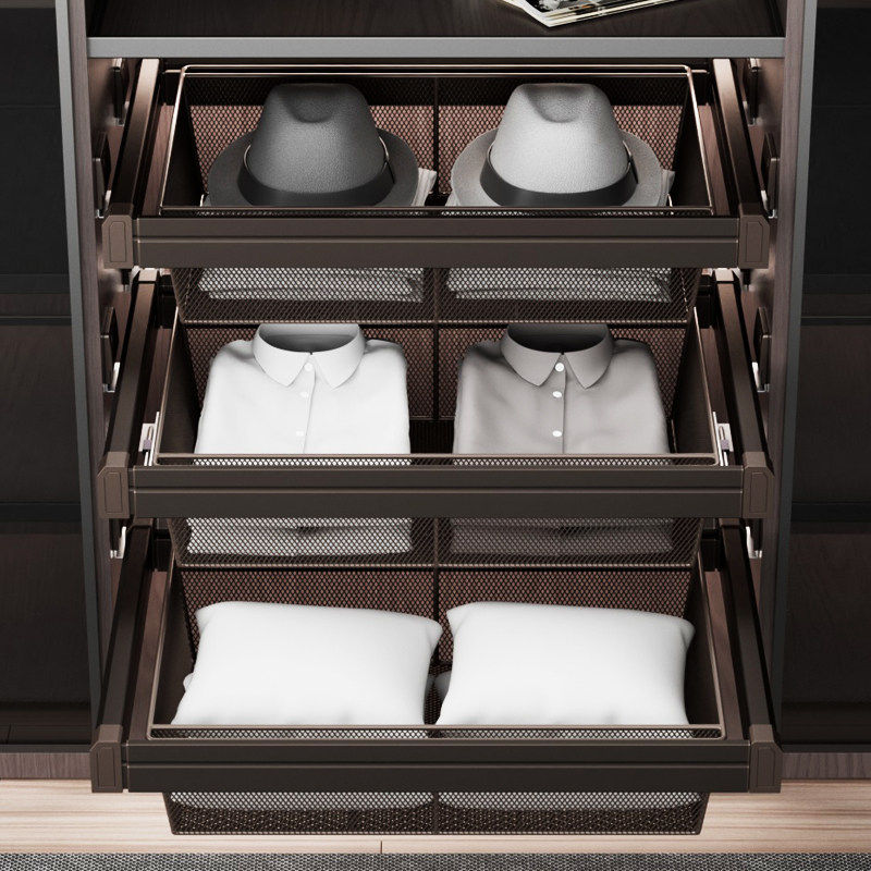 衣柜拉篮抽屉式内置伸缩滑轨收纳网篮衣帽间抽拉式滑轨密网拉篮,基础建材,衣柜拉篮,淘宝优惠券,粉丝福利购,淘宝优惠卷