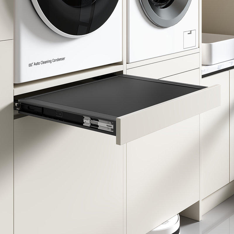 阳台洗衣机烘干机抽拉叠衣板