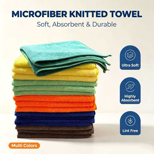 Microfiber Absorbent Cleaning Towel, Lint Free, Safe For Car