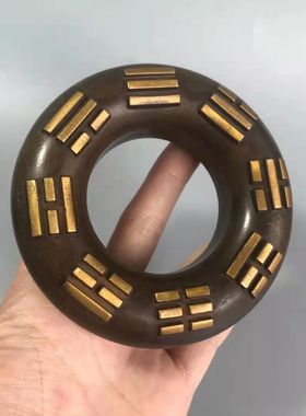 铜虎撑医铃手摇铃药铃仿古八卦串铃民间乡医郎中药师铃虎叉手把件
