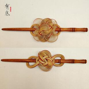 竹编发簪古风竹簪子汉服旗袍国风发饰盘发配饰手工礼物非遗手工艺