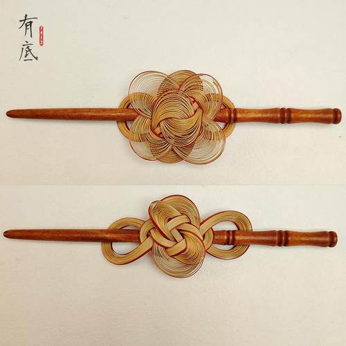 竹编发簪古风竹簪子手工礼物