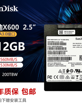 闪迪X400 X600 128G 256G 512G 1T笔记本台式固态硬盘SATA企业级