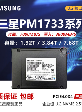 全新PM1733 7.68T 1.92T 3.84T PCIE4.0 U.2服务器固态硬盘PM983