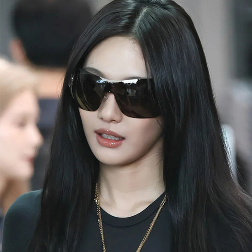 宁艺卓同款墨镜女大百搭高级感无框太阳眼镜Y2K街拍机场穿搭aespa